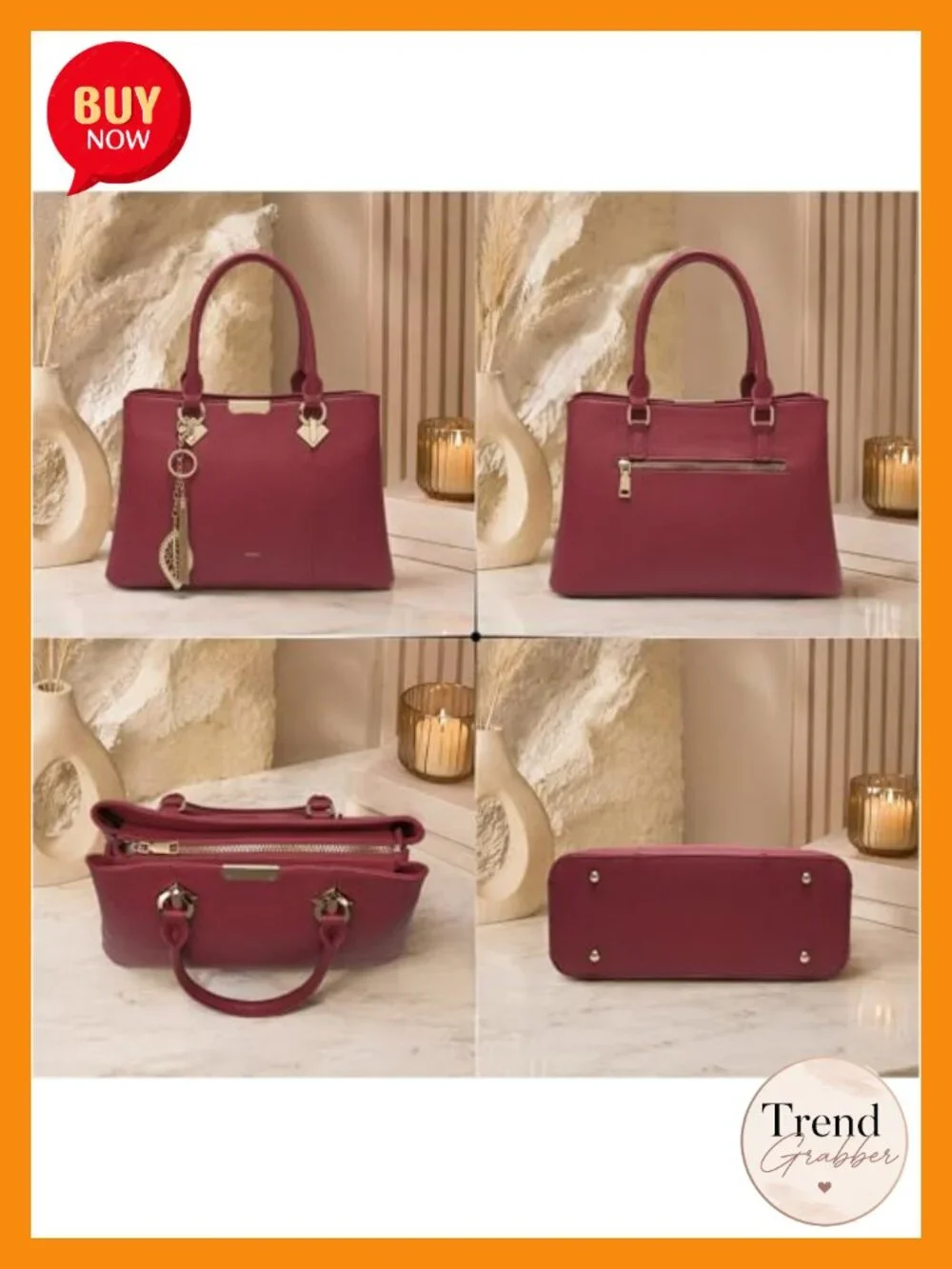 PU Leather Top Handle Satchel Crossbody Bag Women 3 Compartments Shoulder Purse
